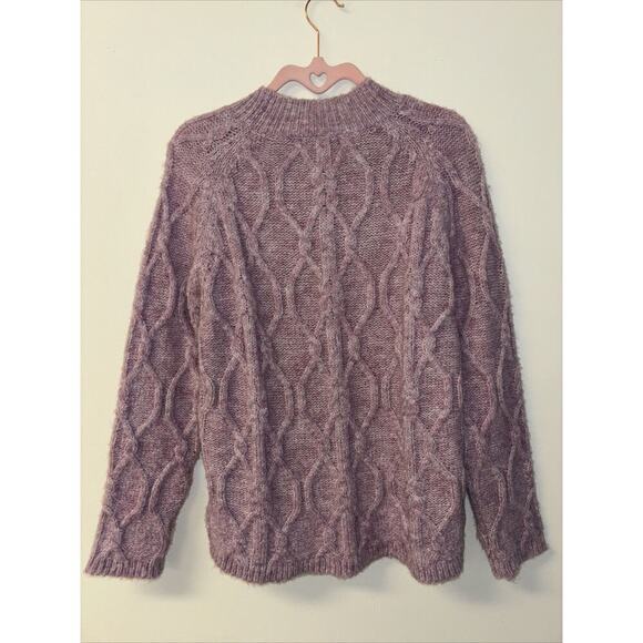 NWT Kut From The Kloth Sweater Sz Sm Pullover Cable Knit Wool Blend Purple Cotta - Picture 5 of 8